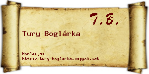 Tury Boglárka névjegykártya