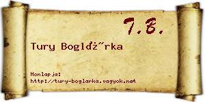 Tury Boglárka névjegykártya